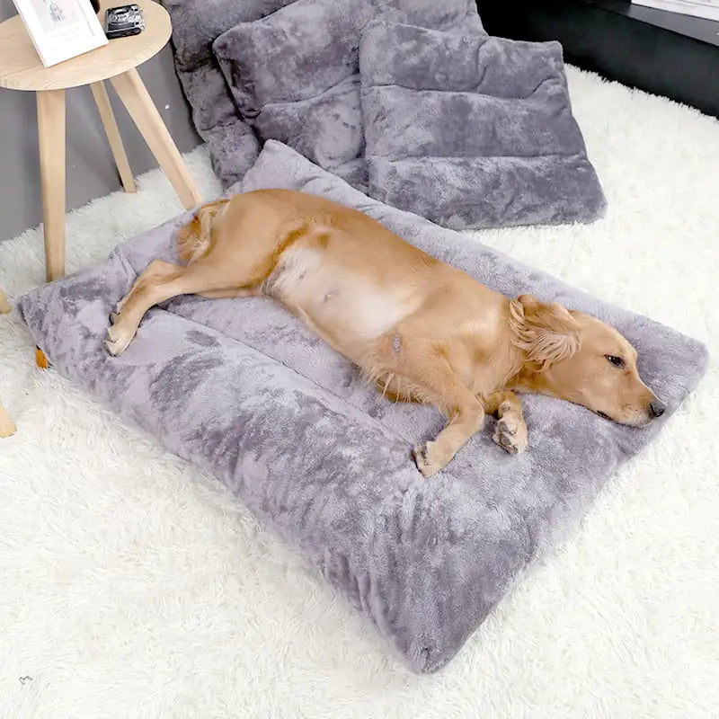 Gepolstertes langes warmes Plüsch-Hundebett in 4 Größen