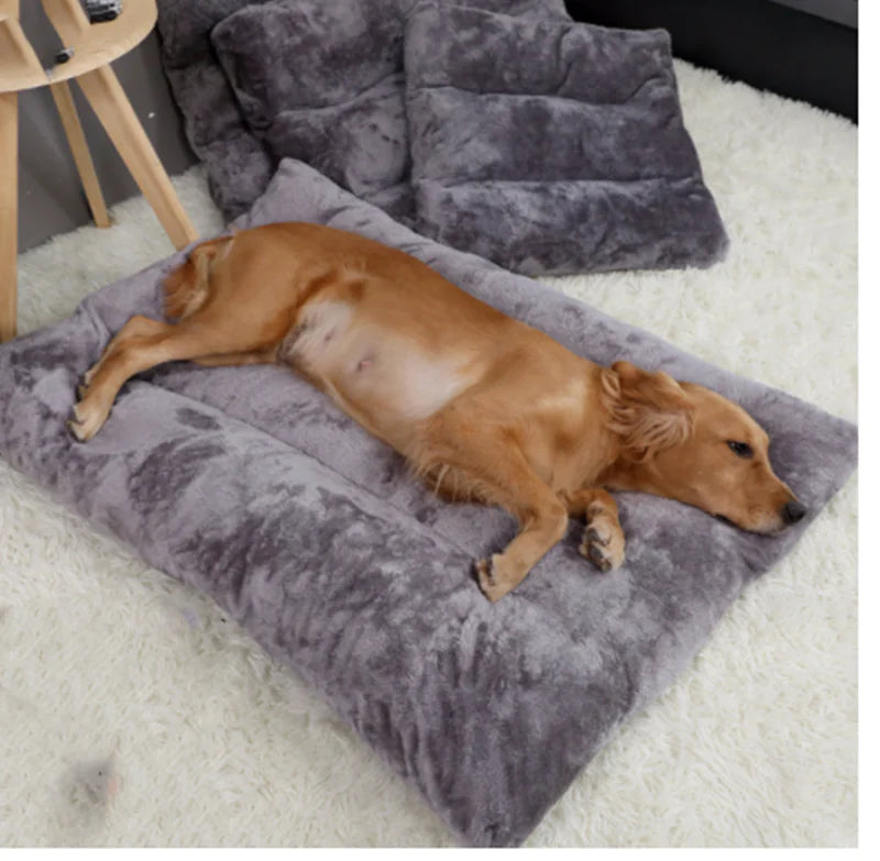 Gepolstertes langes warmes Plüsch-Hundebett in 4 Größen